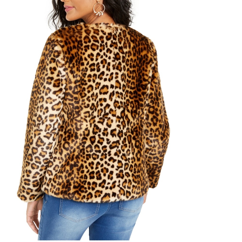 Thalia Sodi woman’s Faux-Fur Leopard-Print Jacket - Picture 5 of 10